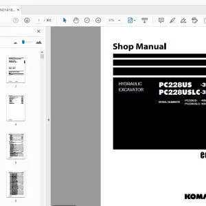 KOMATSU PC228US-3E0 PC228USLC-3E0 HYDRAULIC EXCAVATOR SHOP MANUAL - PDF