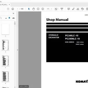 KOMATSU PC240LC-10 PC240NLC-10 HYDRAULIC EXCAVATOR SHOP MANUAL UEN05538-02 - PDF DOWNLOAD