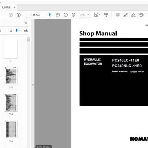 KOMATSU PC240LC-11E0 PC240NLC-11E0 SHOP MANUAL UENBM00473 - PDF DOWNLOAD