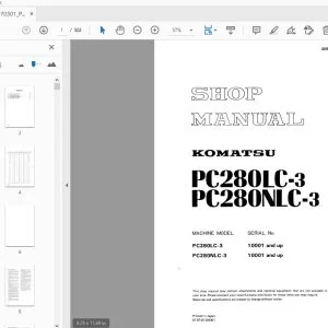 KOMATSU PC280LC-3 PC280NLC-3 SHOP MANUAL SEBMU2070301 - PDF DOWNLOAD