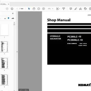 KOMATSU PC290LC-10 PC290NLC-10 HYDRAULIC EXCAVATOR SHOP MANUAL UEN05644-02 - PDF
