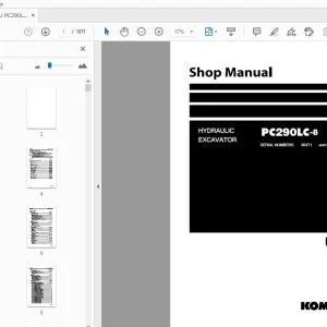 KOMATSU PC290LC-8 HYDRAULIC EXCAVATOR SHOP MANUAL SEN06525-00 - PDF DOWNLOAD
