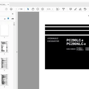 KOMATSU PC290LC-8 PC290NLC-8 HYDRAULIC EXCAVATOR SHOP MANUAL UEN00001-04 - PDF DOWNLOAD