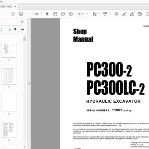 KOMATSU PC300-2 PC300LC-2 HYDRAULIC EXCAVATOR SHOP MANUAL SEBM0207B01 - PDF DOWNLOAD