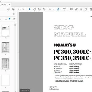 KOMATSU PC300, 300LC-7 PC350, 350LC-7 SHOP MANUAL SEBM025811 - PDF DOWNLOAD