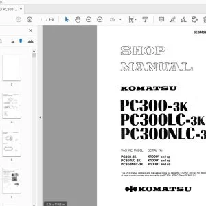 KOMATSU PC300-3K PC300LC-3K PC300NLC-3K SHOP MANUAL SEBM02073K00 - PDF DOWNLOAD