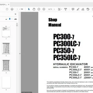 KOMATSU PC300-7 PC300LC-7 PC350-7 PC350LC-7 HYDRAULIC EXCAVATOR SHOP MANUAL - PDF DOWNLOAD