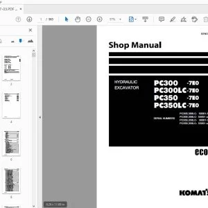 KOMATSU PC300-7E0 PC300LC-7E0 PC350-7E0 PC350LC-7E0 HYDRAULIC EXCAVATOR SHOP MANUAL SEN03537-03 - PDF DOWNLOAD