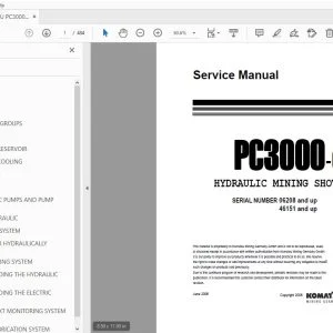 KOMATSU PC3000-6 HYDRAULIC MINING SHOVEL SERVICE MANUAL - PDF DOWNLOAD