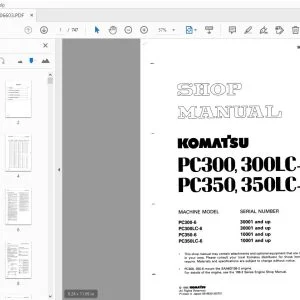 KOMATSU PC300,300LC-6 PC350,350LC-6 SHOP MANUAL SEBM006603 - PDF DOWNLOAD
