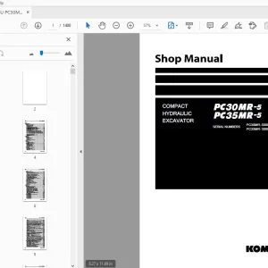 KOMATSU PC30MR-5 PC35MR-5 COMPACT HYDRAULIC EXCAVATOR SHOP MANUAL - PDF