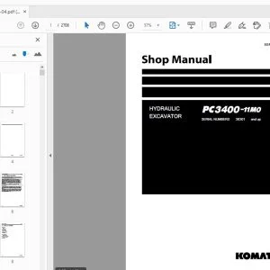 KOMATSU PC3400-11M0 HYDRAULIC EXCAVATOR SHOP MANUAL SEN06694-04 - PDF DOWNLOAD