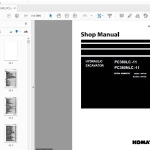 KOMATSU PC360LC-11 PC360NLC-11 HYDRAULIC EXCAVATOR SHOP MANUAL UENBM00390 - PDF DOWNLOAD