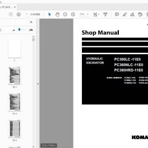 KOMATSU PC360LC-11E0 PC360NLC-11E0 PC390HRD-11E0 HYDRAULIC EXCAVATOR SHOP MANUAL - PDF DOWNLOAD