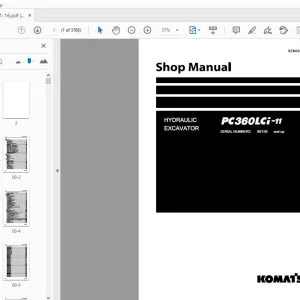 KOMATSU PC360LCi-11 HYDRAULIC EXCAVATOR SHOP MANUAL SEN06601-16 - PDF DOWNLOAD