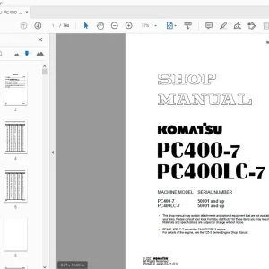 KOMATSU PC400-7 PC400LC-7 SHOP MANUAL SEBM037603 - PDF DOWNLOAD