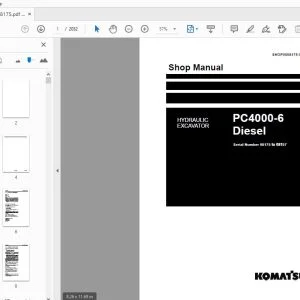 KOMATSU PC4000-6 DIESEL HYDRAULIC EXCAVATOR SHOP MANUAL - PDF DOWNLOAD