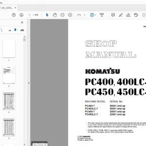 KOMATSU PC450LC-7 HYDRAULIC EXCAVATOR SHOP MANUAL - PDF DOWNLOAD