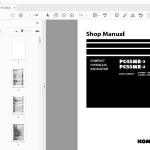 KOMATSU PC45MR-3 PC55MR-3 COMPACT HYDRAULIC EXCAVATOR SHOP MANUAL - PDF