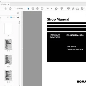 KOMATSU PC490HRD-11E0 HYDRAULIC EXCAVATOR SHOP MANUAL UENBM00740 - PDF