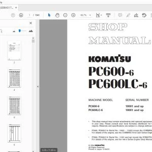 KOMATSU PC600-6 PC600LC-6 SHOP MANUAL SEBM017111 - PDF DOWNLOAD