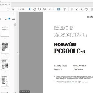 KOMATSU PC600LC-6 SHOP MANUAL SEBM027100 - PDF DOWNLOAD
