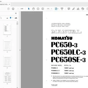 KOMATSU PC650-3 PC650LC-3 PC650SE-3 SHOP MANUAL SEBM02090307 - PDF DOWNLOAD