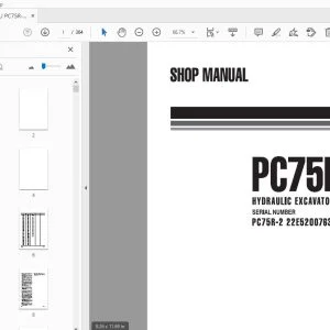 KOMATSU PC75R-2  HYDRAULIC EXCAVATOR SHOP MANUAL WEBM001501 - PDF DOWNLOAD