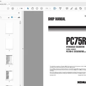 KOMATSU PC75R-2 HYDRAULIC EXCAVATOR SHOP MANUAL WEBM004000 - PDF