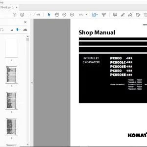 KOMATSU PC800-8R1 PC800LC-8R1 PC800SE-8R1 PC850-8R1 PC850SE-8R1 HYDRAULIC EXCAVATOR SHOP MANUAL - PDF