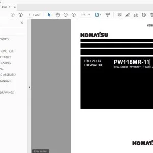 KOMATSU PW118MR-11 HYDRAULIC EXCAVATOR SHOP MANUAL - PDF DOWNLOAD