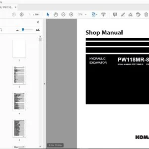KOMATSU PW118MR-8 HYDRAULIC EXCAVATOR SHOP MANUAL WEBM008801 - PDF