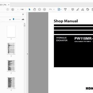 KOMATSU PW118MR-8 HYDRAULIC EXCAVATOR SHOP MANUAL WEBM008801 - PDF DOWNLOAD