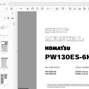 KOMATSU PW130ES-6K SHOP MANUAL UEBM001201 - PDF DOWNLOAD