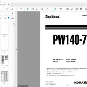 KOMATSU PW140-7 SHOP MANUAL VEBM410101 - PDF DOWNLOAD
