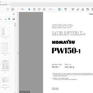KOMATSU PW150-1 SHOP MANUAL SEBM020E0104 - PDF DOWNLOAD