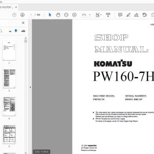 KOMATSU PW160-7H SHOP MANUAL VEBM390100 - PDF DOWNLOAD
