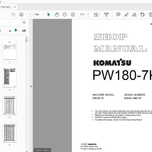 KOMATSU PW180-7K SHOP MANUAL UEBM002701 - PDF DOWNLOAD