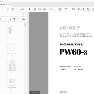 KOMATSU PW60-3 SHOP MANUAL SEBM020B0303 - PDF DOWNLOAD