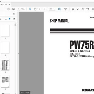 KOMATSU PW75R-2 HYDRAULIC EXCAVATOR SHOP MANUAL WEBM001600 - PDF DOWNLOAD