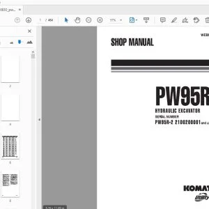 KOMATSU PW95R-2 HYDRAULIC EXCAVATOR SHOP MANUAL WEBM001800 - PDF DOWNLOAD
