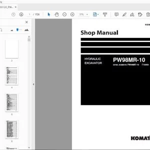 KOMATSU PW98MR-10 HYDRAULIC EXCAVATOR SHOP MANUAL WENBM00120 - PDF DOWNLOAD