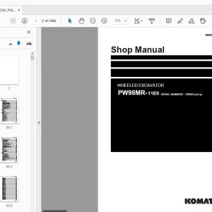 KOMATSU PW98MR-11E0 WHEELED EXCAVATOR SHOP MANUAL WENBM00290 - PDF DOWNLOAD