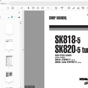 KOMATSU SK818-5 SK820-5 TURBO SKID STEER LOADER SHOP MANUAL - PDF DOWNLOAD