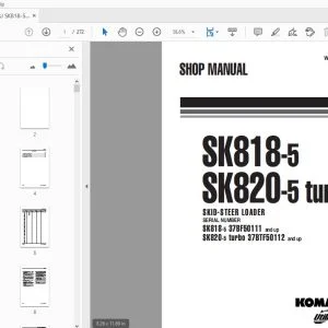 KOMATSU SK818-5 SK820-5 turbo SKID-STEER LOADER SHOP MANUAL WEBM005001 - PDF