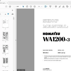 KOMATSU WA1200-3 SHOP MANUAL SEBM018237 - PDF DOWNLOAD