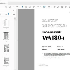 KOMATSU WA180-1 SHOP MANUAL SEBM034906 - PDF DOWNLOAD