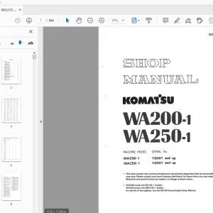 KOMATSU WA200-1 WA250-1 SHOP MANUAL SEBM04180110 - PDF DOWNLOAD