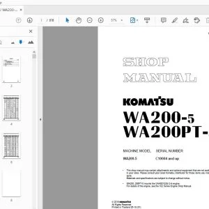 KOMATSU WA200-5 WA200PT-5 SHOP MANUAL SEBM0333-10 - PDF DOWNLOAD
