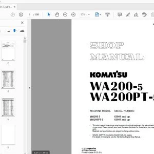 KOMATSU WA200-5 WA200PT-5 SHOP MANUAL SEBM033312 - PDF DOWNLOAD